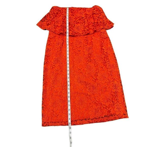 Thalia Sodi Strapless Lace Overlay Orange Dress Large - Picture 6 of 8
